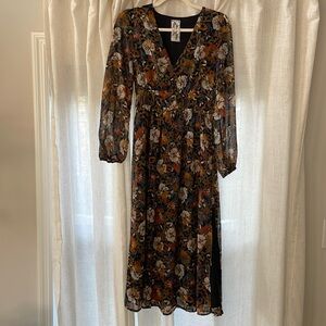 Sadie & Sage Marigold of Eventide Floral Midi Dress S